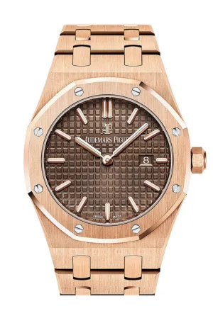 AUDEMARS PIGUET Royal Oak Brown Dial Ladies 18kt Pink Gold Watch 67650OR.OO.1261OR.01