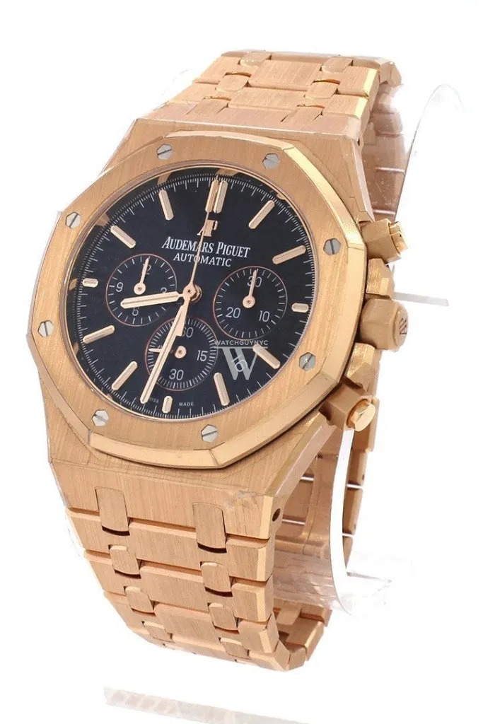 Audemars Piguet Royal Oak Chronograph Black Dial Watches 18kt Pink Gold 26320OR.OO.1220OR.01 DCM