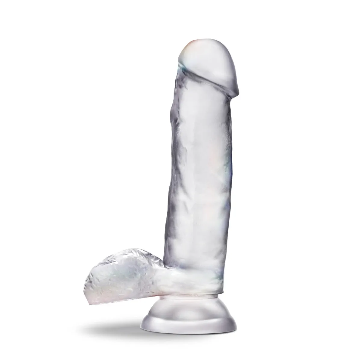 B Yours Diamond By Blush® | Gleam Realistic Clear 7-Inch Long Dildo With Balls & Suction Cup Base