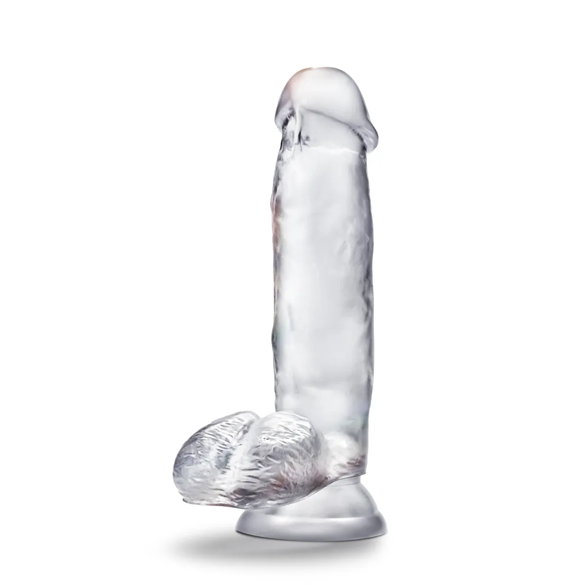 B Yours Diamond By Blush® | Gleam Realistic Clear 7-Inch Long Dildo With Balls & Suction Cup Base