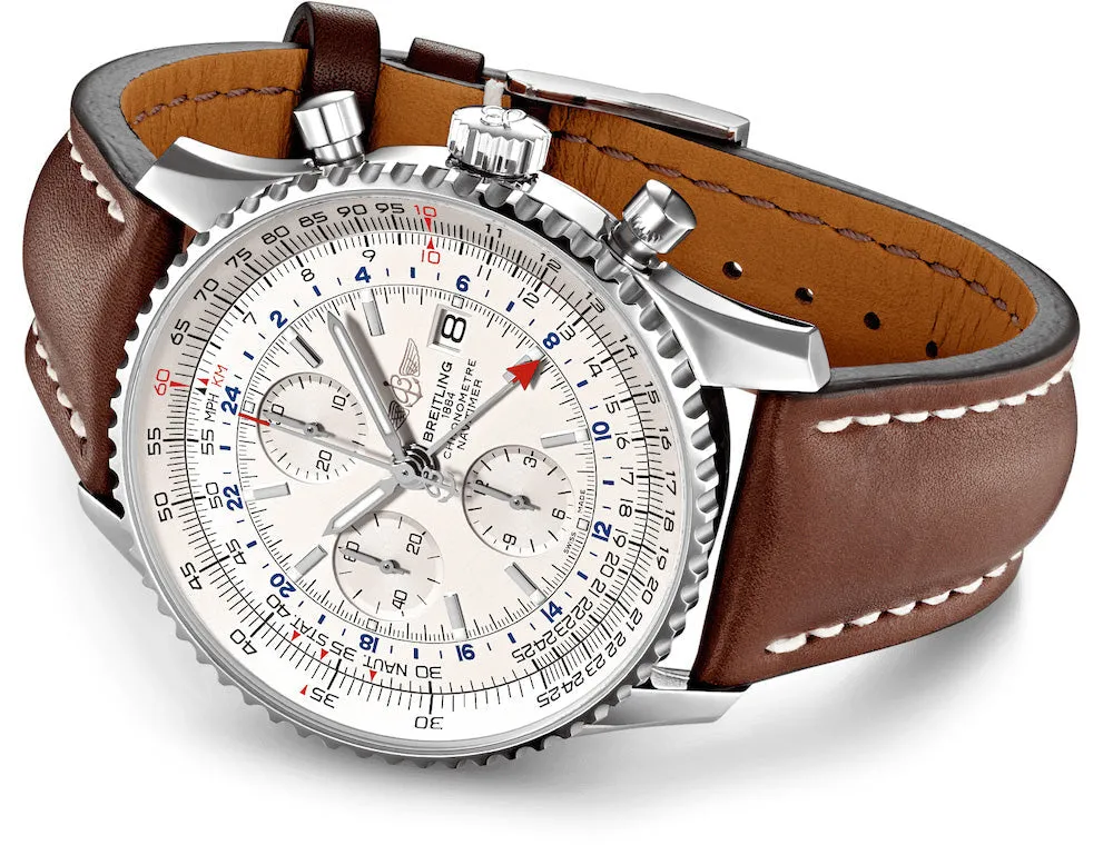 BRT Watch Navitimer Chronograph GMT 46 Leather Tang Type