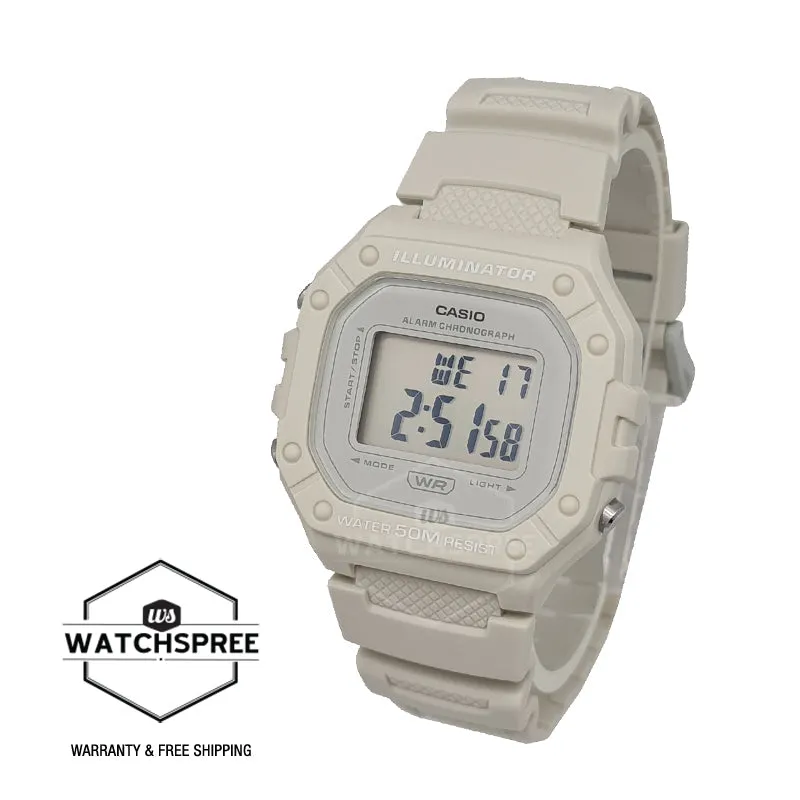 Casio Digital Light Grey Resin Band Watch W218HC-8A W-218HC-8A [Kids]