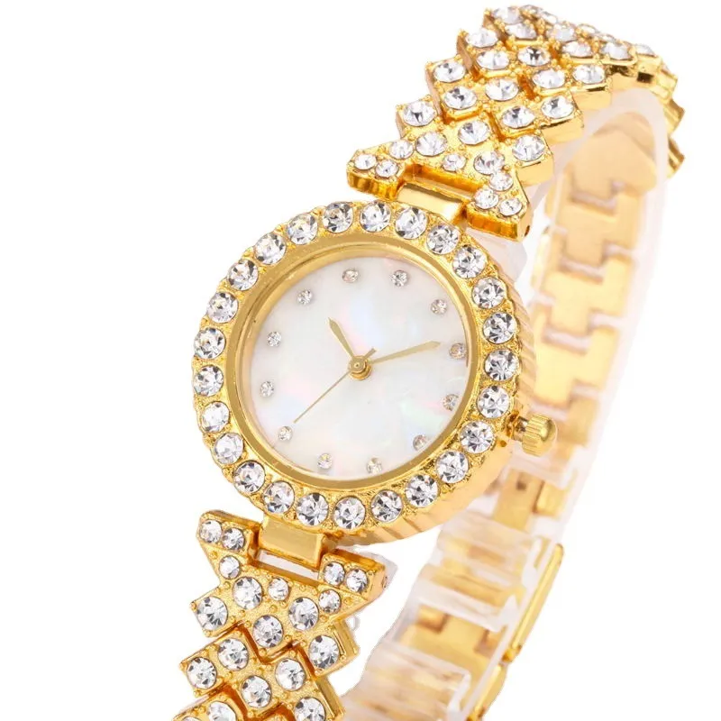 Chic Simple Women's Quartz Watch with Diamond Accents - Elegant Alloy Timepiece