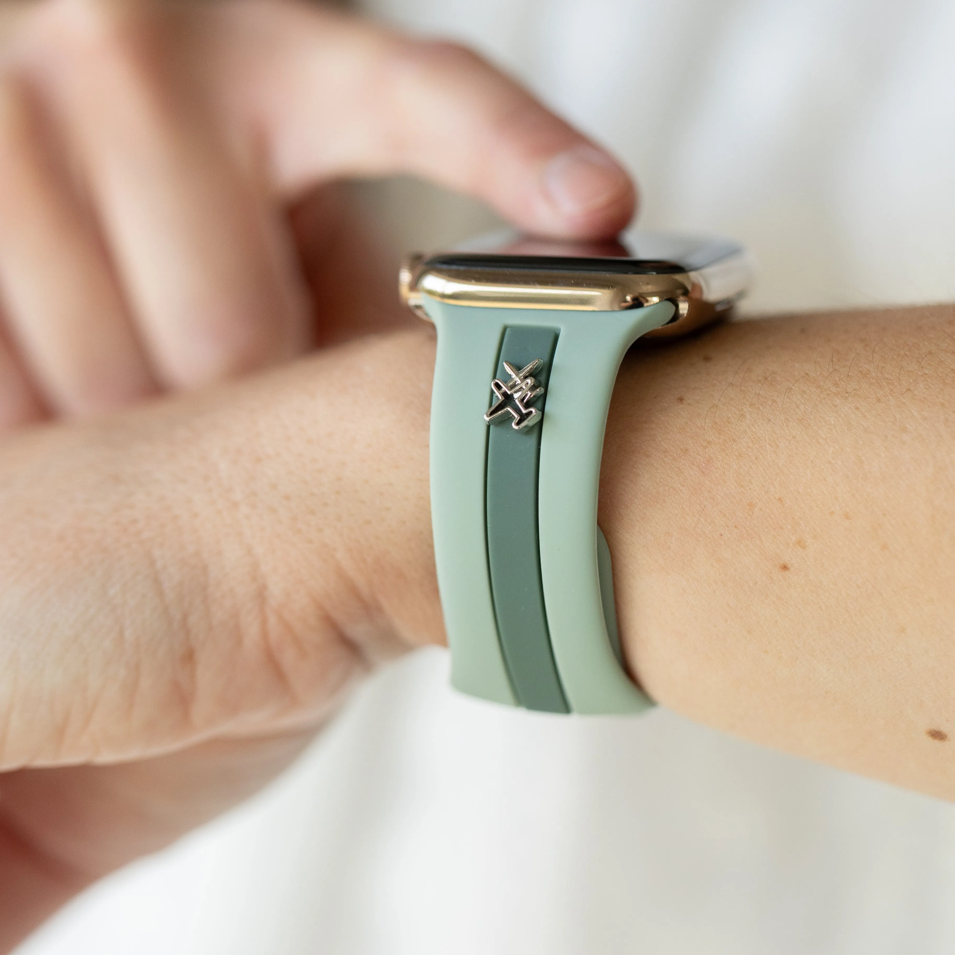 Come Fly With Me✈️ Dusty Blue & Green Smart Watch Band