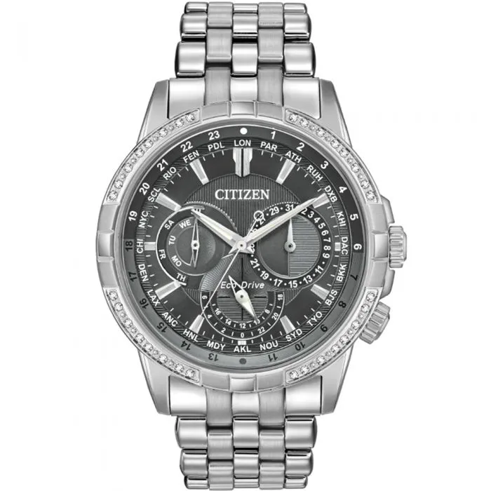 Eco-Drive BU2080-51H Diamond Set Stainless Steel Mens Watch