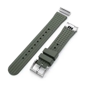 Endlink Plus Chaffle Military Green FKM Rubber watch strap compatible with Seiko Sumo SPB103