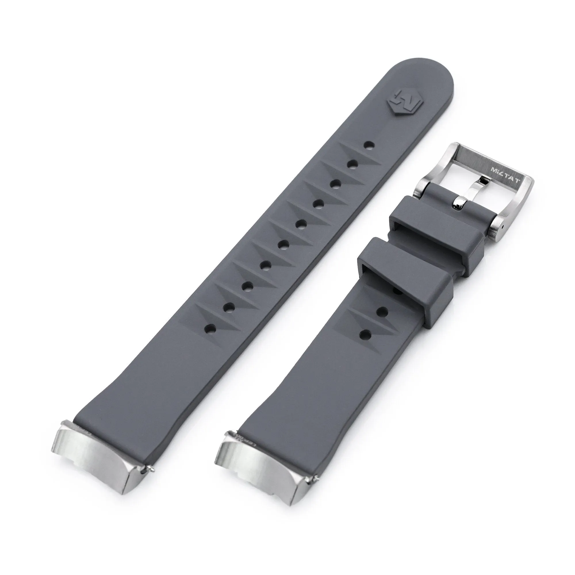 Endlink Plus Chaffle Military Grey FKM Rubber watch strap compatible with Seiko Sumo SPB103