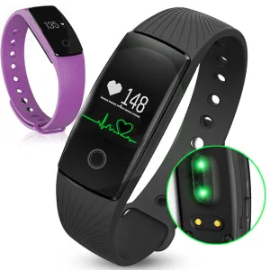 Hembeer HR Heart Rate Monitor Smart Wristband Black/Orange/Green/Blue/Purple Armband Step Counter Band for iphone Android