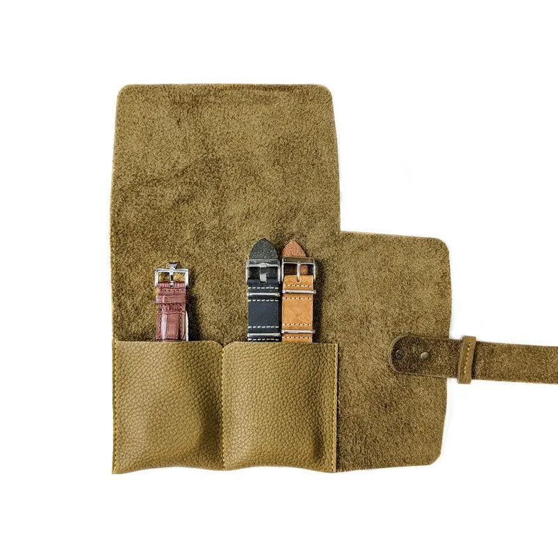 Leather Watch Roll - Small / Dijon