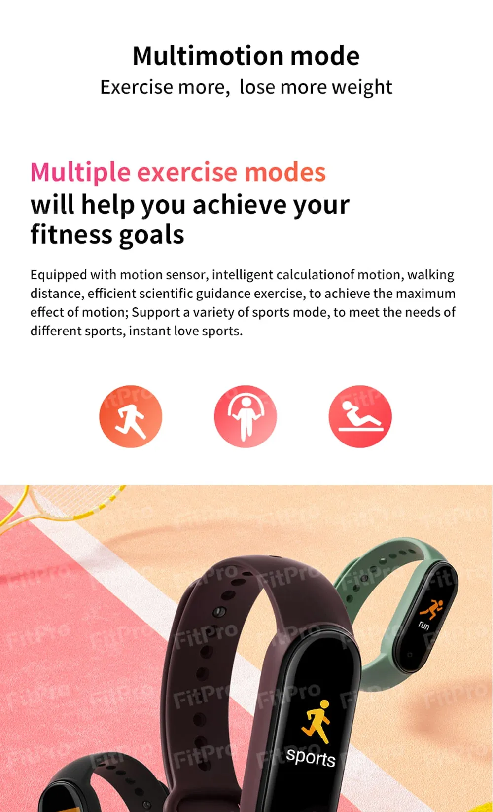 M6 Smart Fitness Watch (with Magnetic Charging Band, HR & BP, Find My Phone)