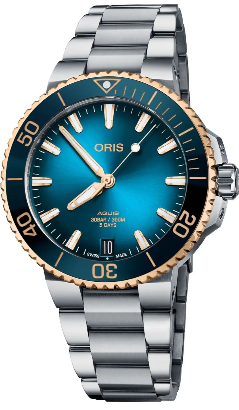 ORS Watch Aquis Date Calibre 4 Bi-Colour Blue Bracelet