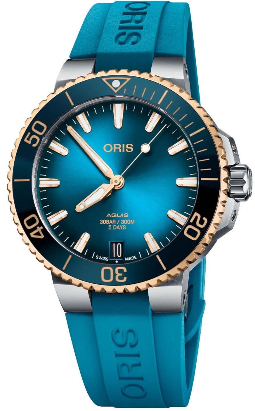 ORS Watch Aquis Date Calibre 4 Bi-Colour Blue Rubber