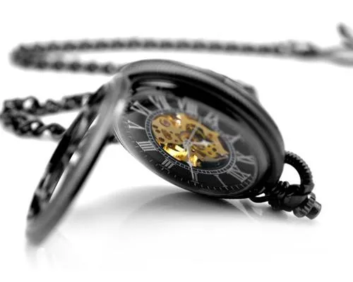 Retro Dial Hand Wind Mechanical Pocket Watch with Chain