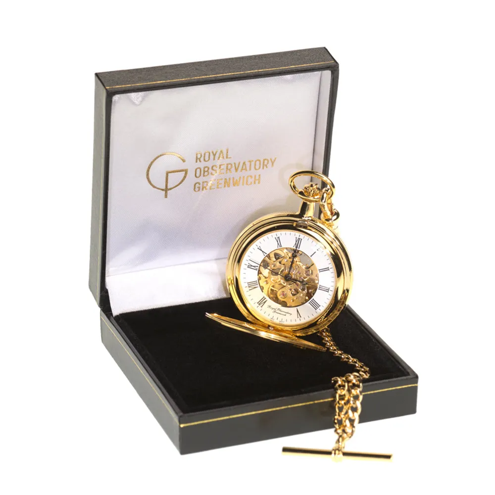 Royal Observatory Greenwich Gold Double Hunter Pocket Watch