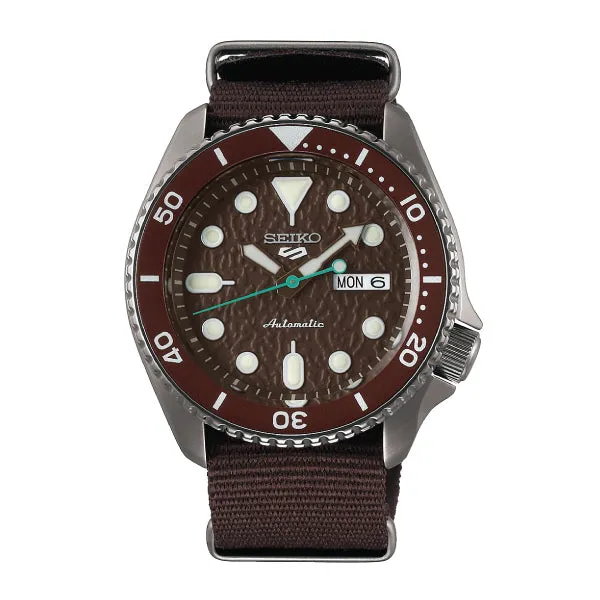 Seiko 5 Sports Automatic Brown Nylon Strap Watch SRPD85K1 (LOCAL BUYERS ONLY)