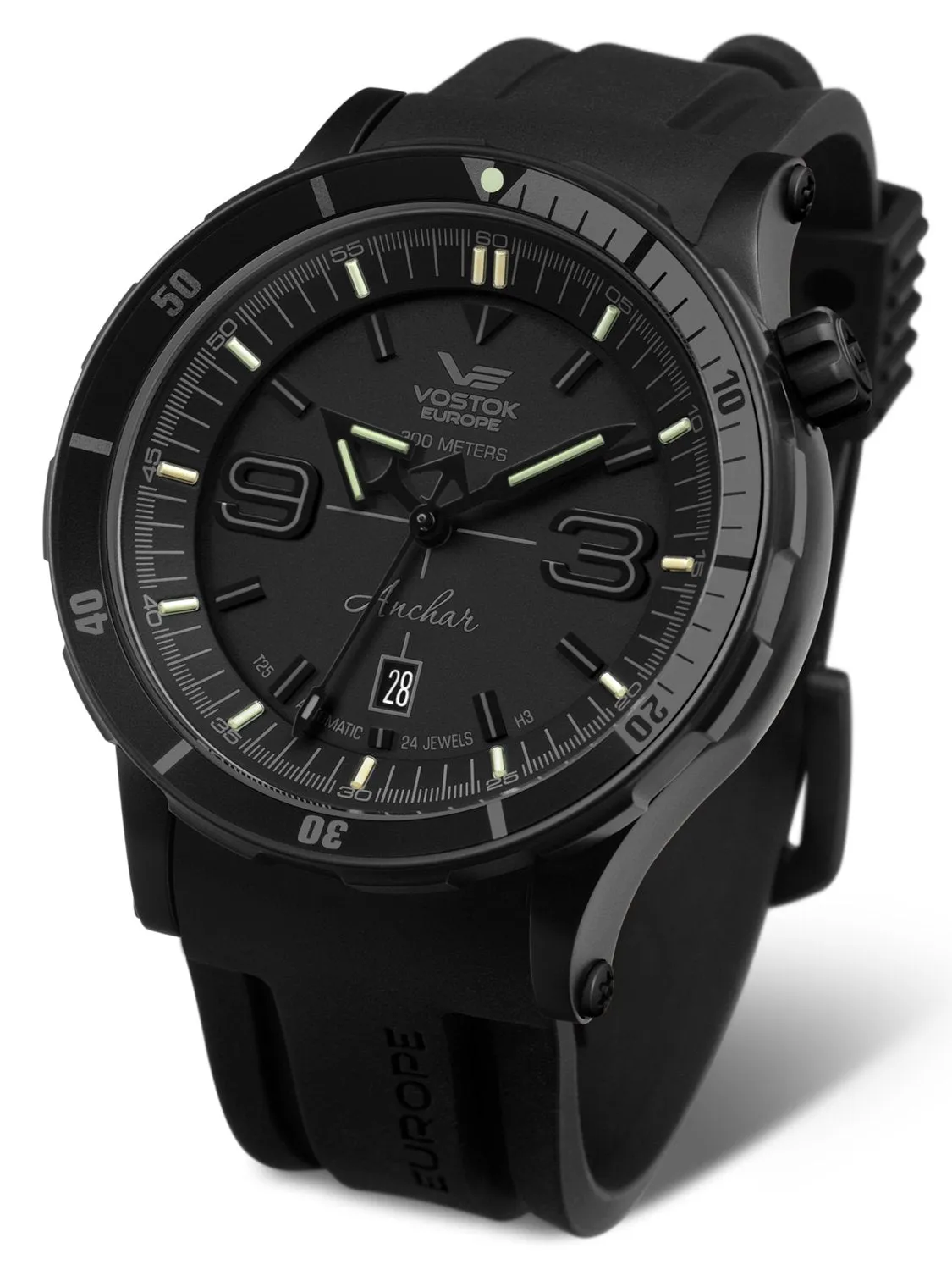 Vostok-Europe ANCHAR All Black Automatic Mens Diving Watch NH35A-510C553