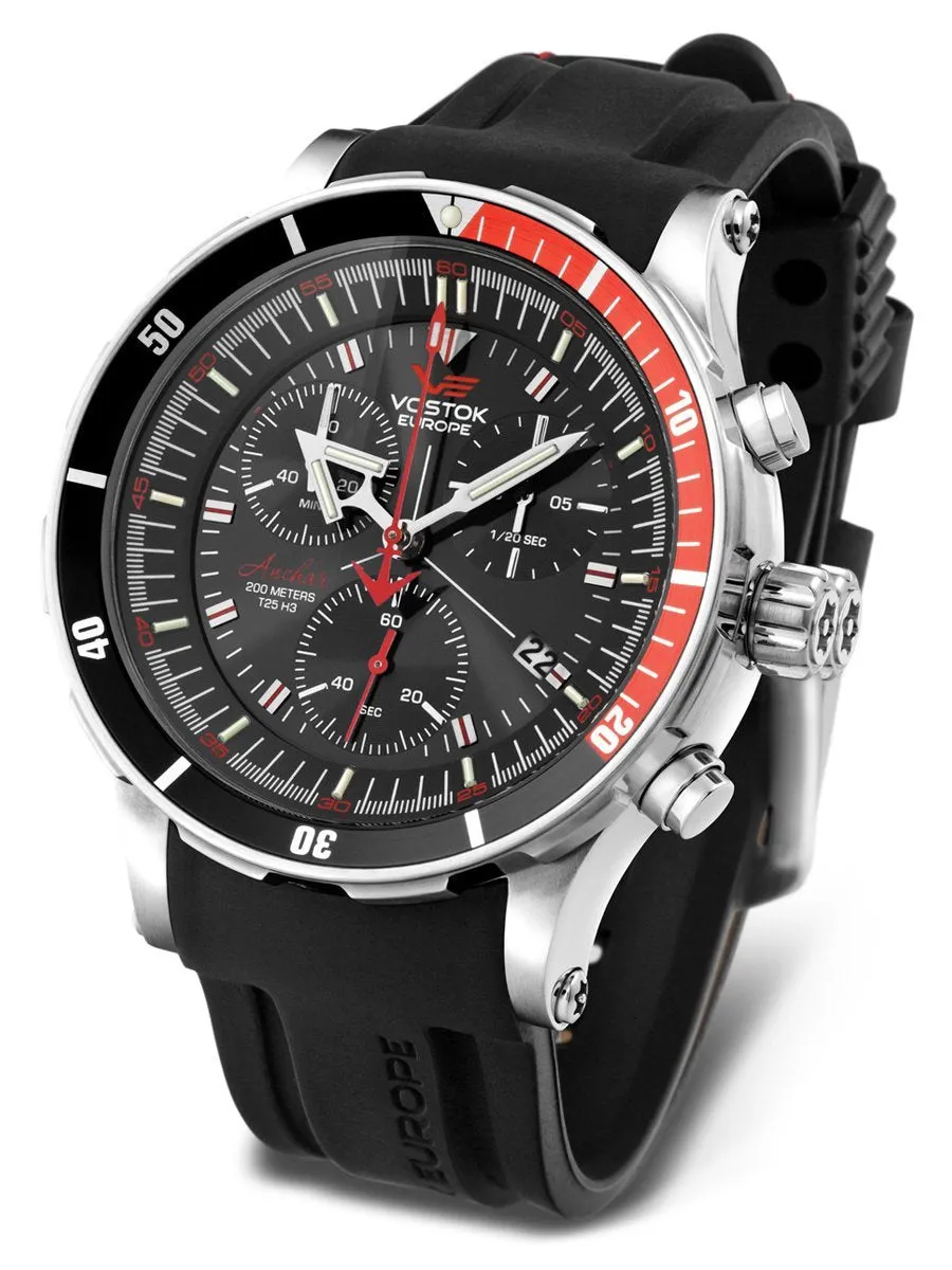 Vostok-Europe ANCHAR Black Chronograph Mens Diving Watch 6S30/5105201