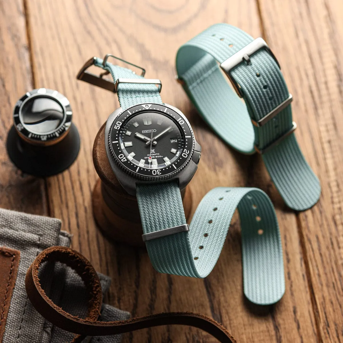 WatchGecko Ridge British Military Watch Strap - Baby Blue