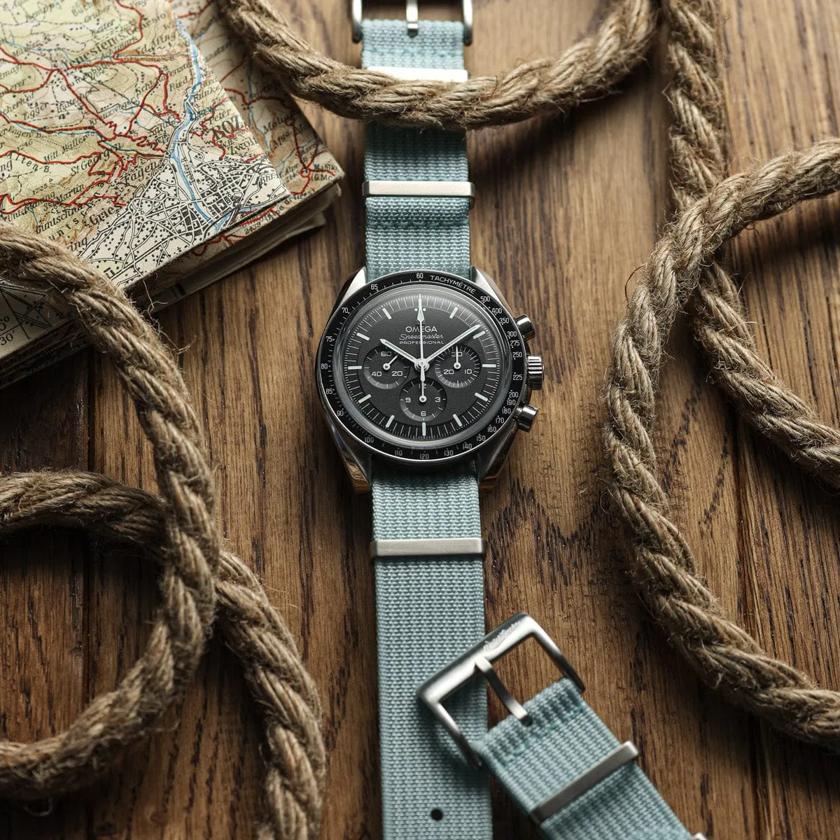 WatchGecko Ridge British Military Watch Strap - Baby Blue