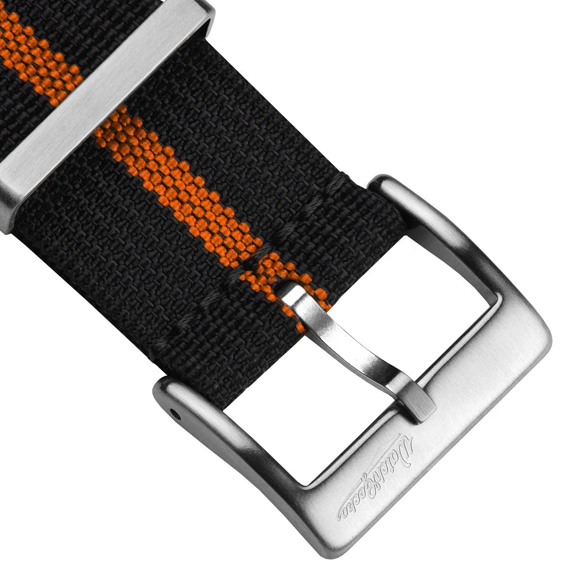 WatchGecko Ridge British Military Watch Strap - Black & Orange