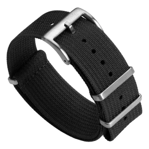 WatchGecko Ridge Military Nylon Watch Strap - Black