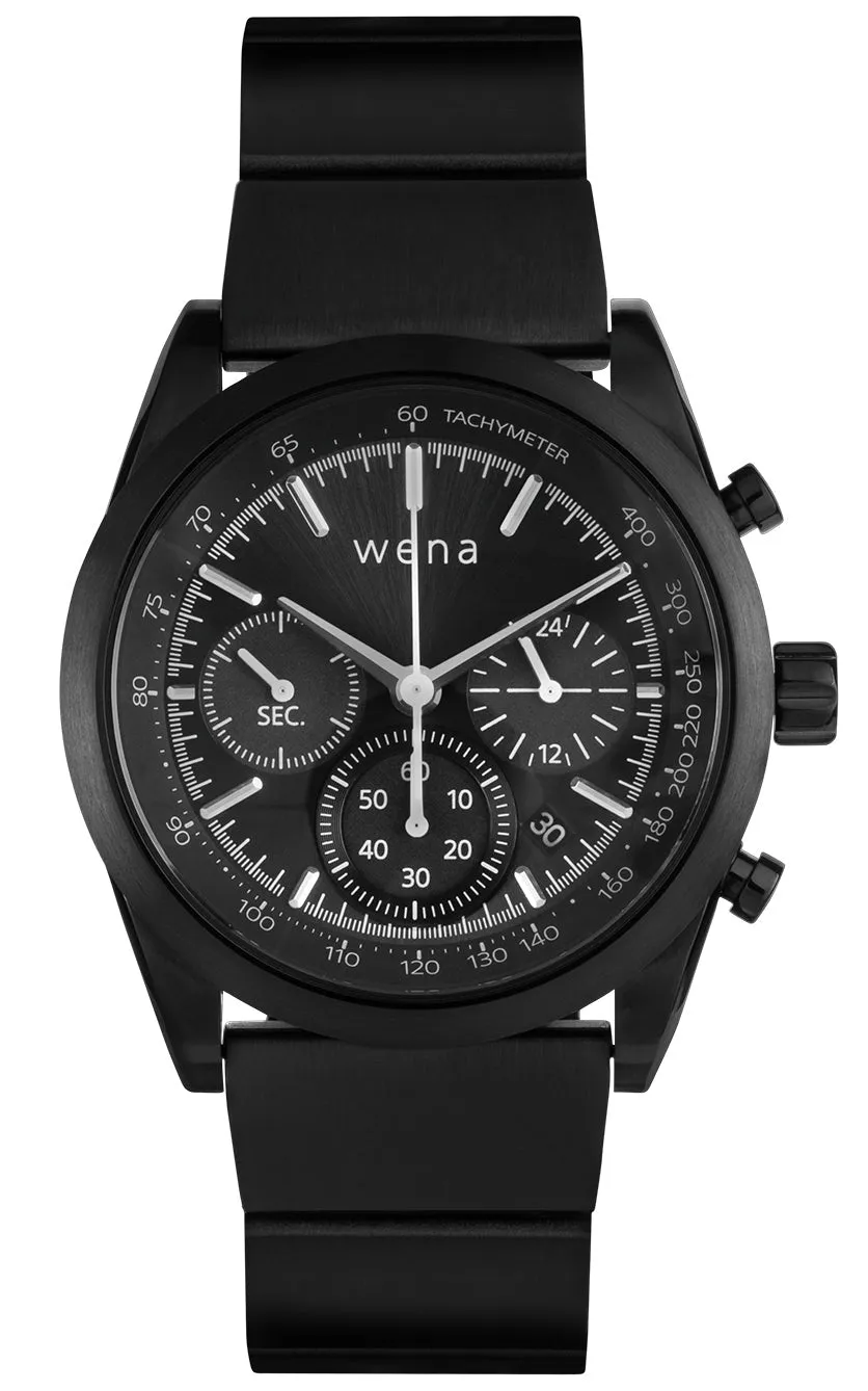 Wena Watch Wrist Pro With Black Solar Chronograph Face