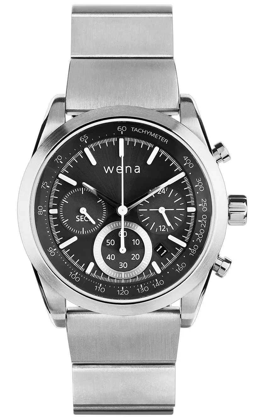 Wena Watch Wrist Pro With Silver Solar Chronograph Face