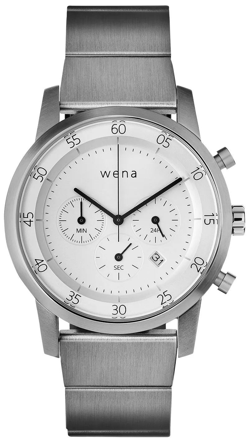 Wena Watch Wrist Pro With White Quartz Chronograph Face