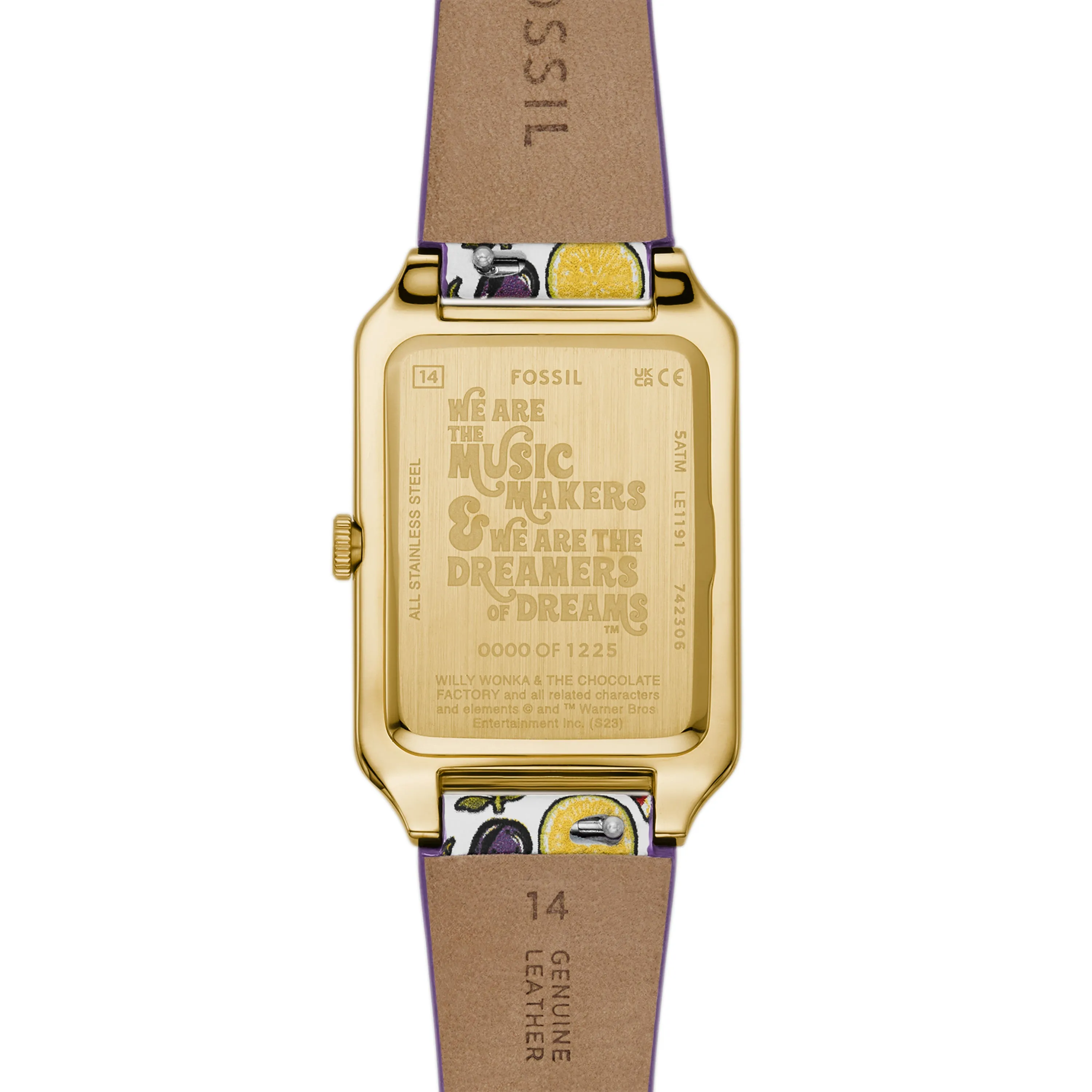 Willy Wonka™ x Fossil Limited Edition Two-Hand Multicolor Print Leather Watch