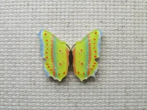 Yellow, Blue and Orange Butterfly Needle Minder, Cover Minder, Magnet